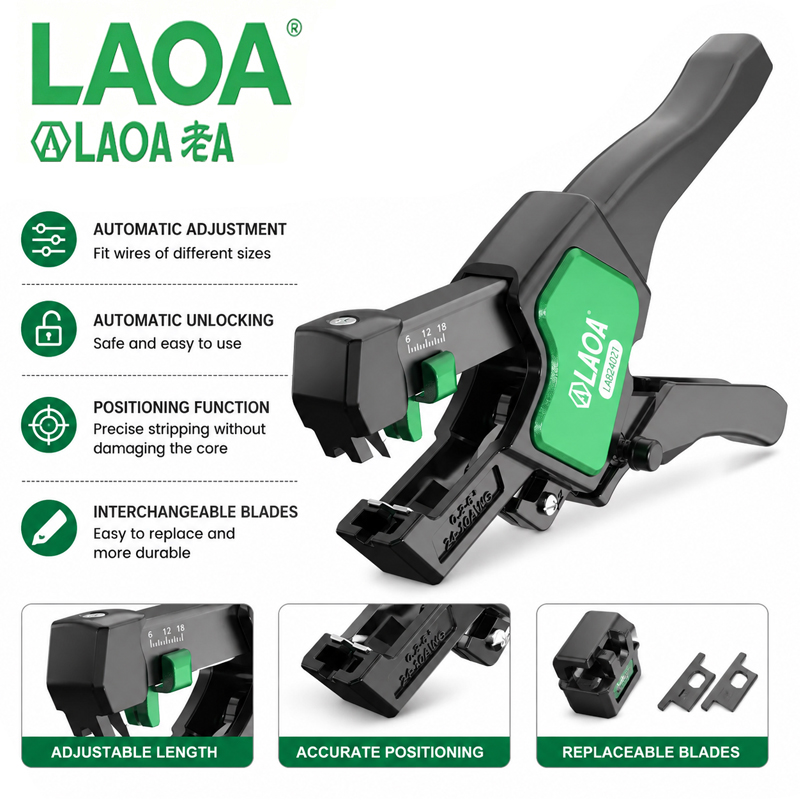 Automatic Wire Stripper Cutter - LAOA LA824021 자동 와이어 스트리퍼 0.2‑6.0mm²