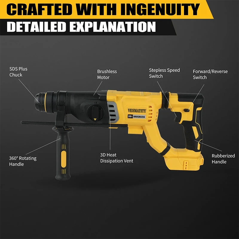 베스마티 브러시리스 무선 해머 드릴, SDS PLUS  - Brushless Cordless Electric Drill 18V 리뷰 및 가격