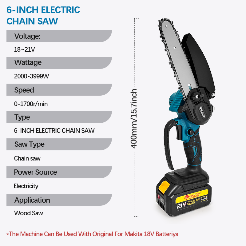 1700RPM 6인치 미니 무선 전기톱 마키타 18V  - Mini Electric Chainsaw 6 Inch 리뷰 및 가격