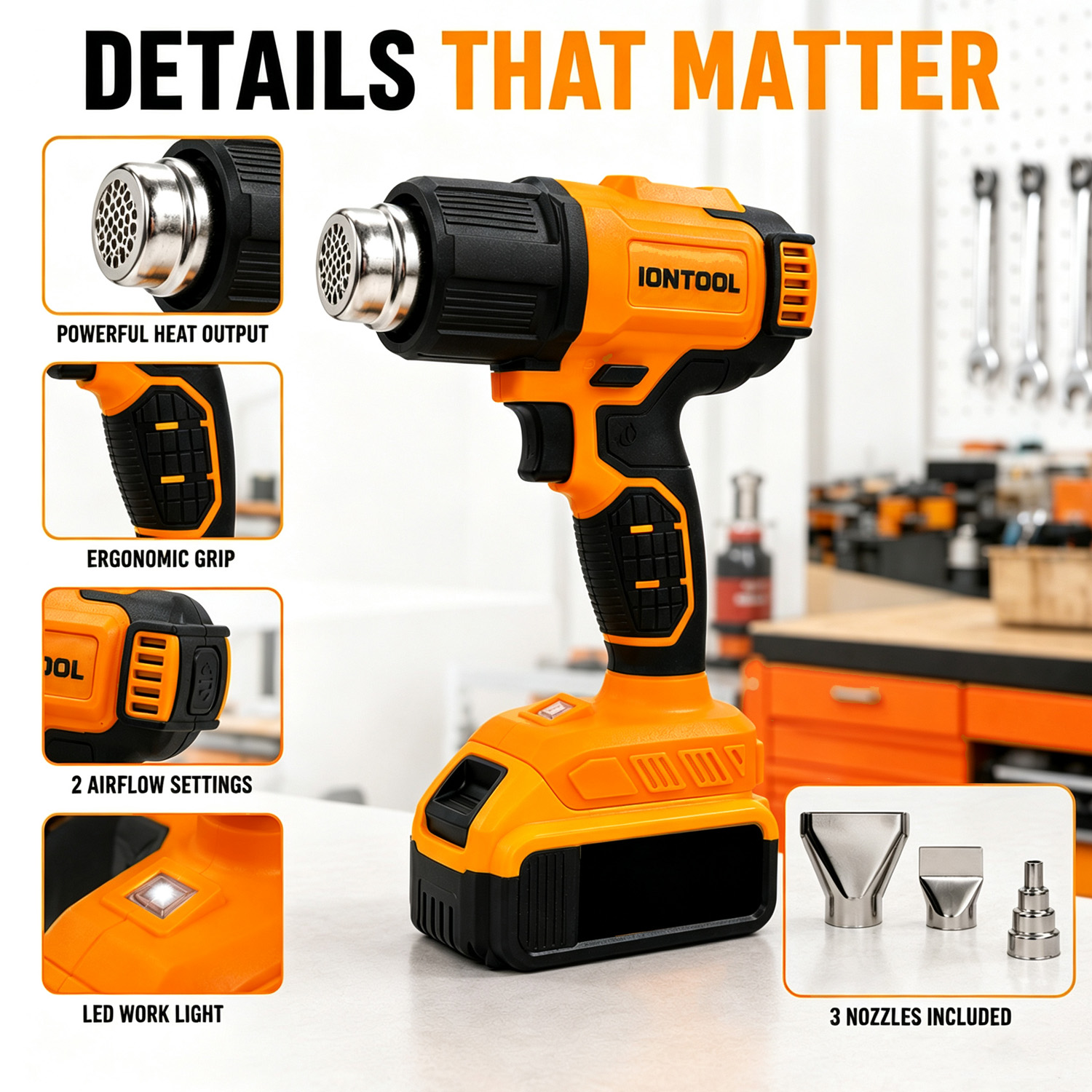 IONTOOL 무선 열풍기 550 ℃   250/500 - Cordless Heat Gun For Shrink Tubing 리뷰 및 가격