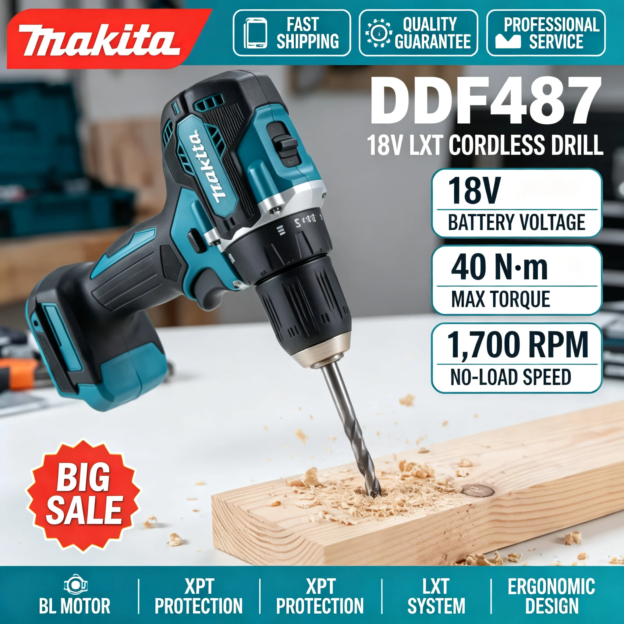 마키타 DDF487 18V 무선 브러시리스 드릴, 40 - Brushless Cordless Electric Drill 18V 리뷰 및 가격